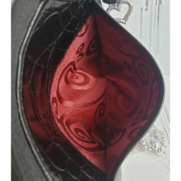 BRIGHTON Black Leather Floral Adorned BOW Small Clutch Mini  Bag - Picture 11 of 16